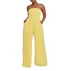 Ophestin Women's Strapless Tube Wide Leg Jumpsuits Smocked Women Jumpsuits