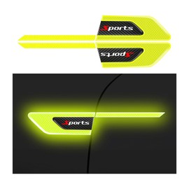Mandark Reflective Car Stickers, 2PCS Vehicle Rearview Mirror Warning Protector for Safety Driving, Anti-Scratch Reflection Protection Decals, Universal Automotive Exterior Accessories (Yellow)