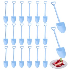Spade Spoon, Scoop Shaped Creative Shovel, Durable Plastic Dessert Spoons, Reusable Dessert Spoons for Watermelon Spoon, Coffee, Blue (Pack of 20)