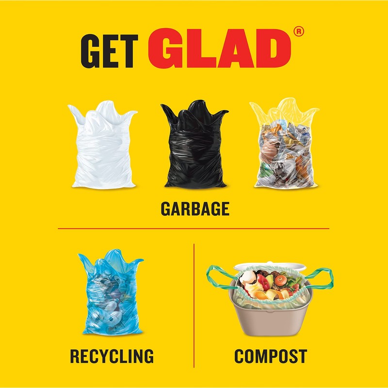 Glad 100% Compostable Drawstring Bags - Small 10 Litres -