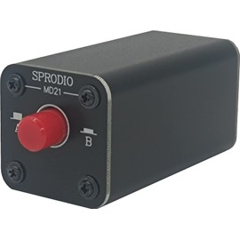 SPRODIO 2 Port Stereo 3.5mm Audio switcher selector Box Passive 1/8 TRS A/B Switch with Ground Switching MD21