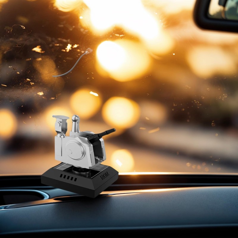 Solar-Powered Tank Shaped Car Aroma Diffuser, Rotating Vehicle Air Freshener