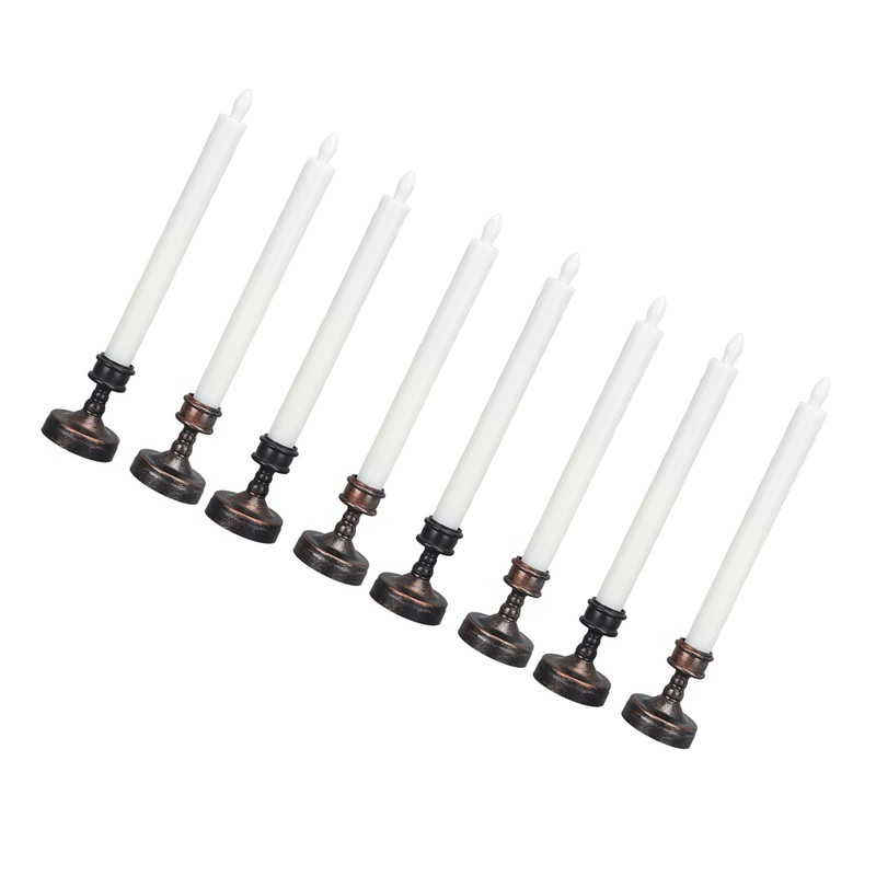 8PCS LED Taper Candle Flameless Window Candle Remote Control Warm