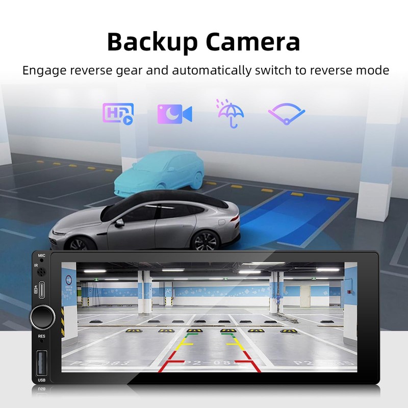 [Type-C&USB] Carplay Screen for car,Single-Din-Car-Radio with Wireless Apple-Carplay & Android-Auto,6.86