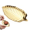 Gold Spoon Rest for Kitchen Counter, Stainless Steel Leaf Spoon