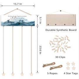Orchroma Picture Frames Collage Wall Decor,Jeremiah 29 11 Bible Picture Board,Christian Wall Art,Photo Collage Frame for Wall,Picture Hanging Kit,Hanging Photo Display with Clips