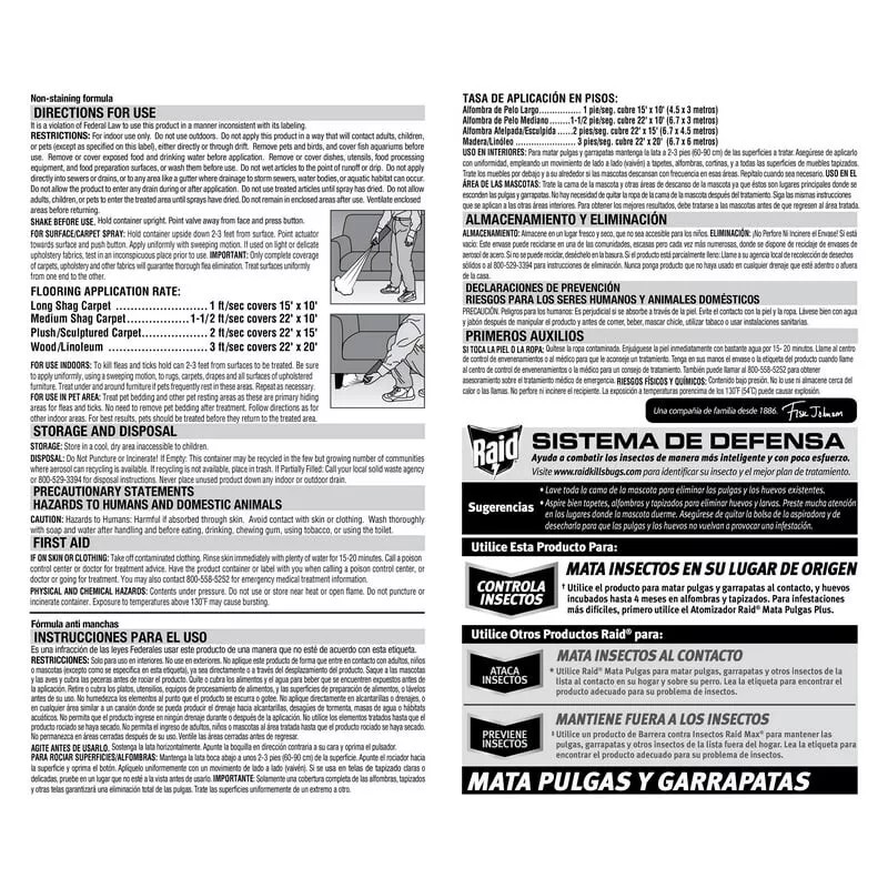 Raid 3 Cans Raid Flea Killer Plus Carpet & Room