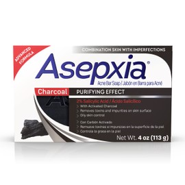 Asepxia Asepxia with Activated Charcoal Purifying Effect Acne Treatment Bar Soap with Salicylic Acid, 4 Ounce