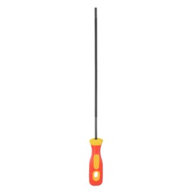 sourcing map Chainsaw File 5/32"(4mm) High Carbon Hardened Steel Round Rasp with Plastic Handle for Chain Saw Polishing