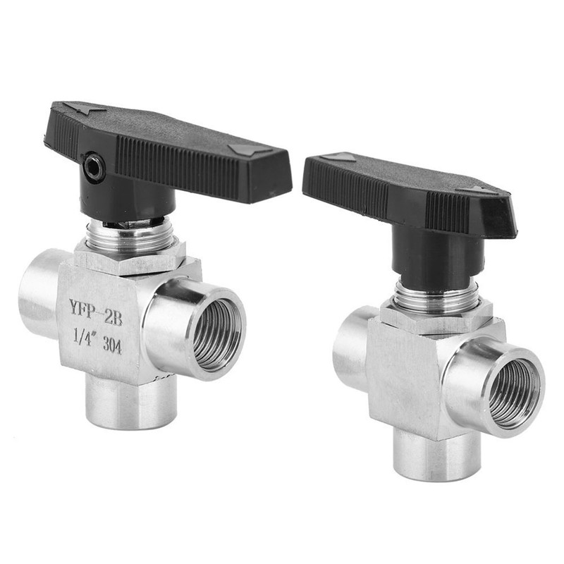 3 Way Ball Valve BSPP Female Thread Stainless Steel Valve