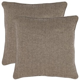 Safavieh Pillow Collection 18-Inch Pillow, Solid Grey, Set of 2