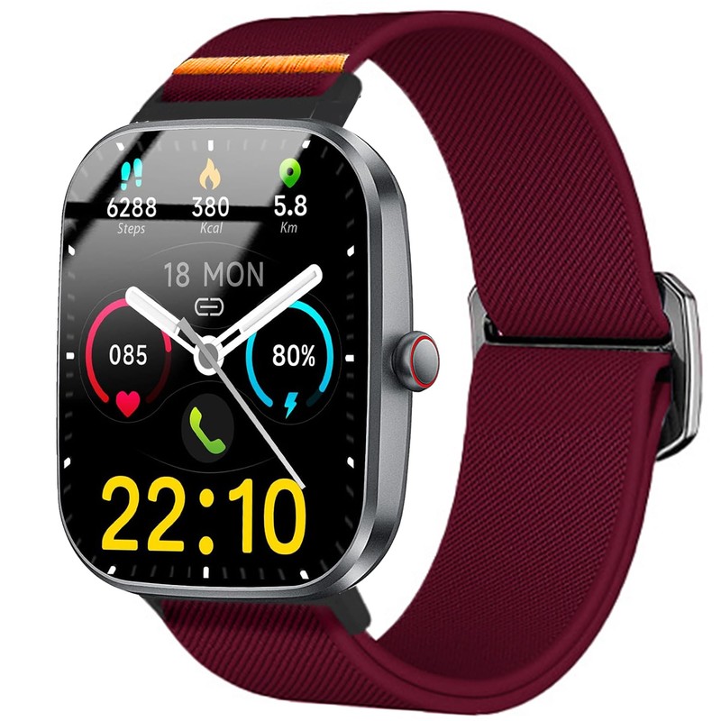 T70 Smartwatch Bands,Lamshaw 22mm Soft Stretchy Nylon Replacement Sport Bands