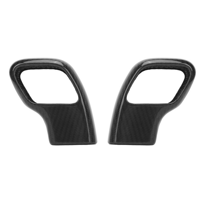 2Pcs Gear Shift Knob Cover Trim Protective Carbon Fiber Gear
