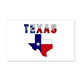 CafePress Flag Map with Texas 20x12 Wall Decal, Vinyl Wall Peel, Reusable Wall Cling