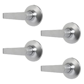 BRINKS Commercial - 4-Pack Light Duty Passage Door Lever, Satin Chrome Finish - Meets ANSI Grade 2 Standards and is ADA Compliant