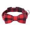 Malier Dog Collar with Bow tie, Classice Plaid Pattern Dog