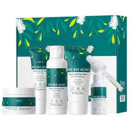 INBOLM Skin Care Sets for Women, Tea Tree Beauty Products 5 pcs Skincare for Teenage Girls Sets with Cleanser Toner Serum Essence Cream Gel Facial Care Gift Kits for Pores,Blackheads,Exfoliate