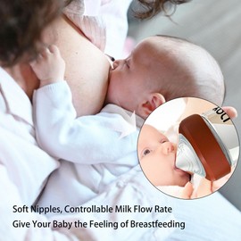 yanyoyo Silicone Bottle Nipple, Anti Colic Nipples for Baby, Natural Feel, M, 3 Months+, 4 Counts