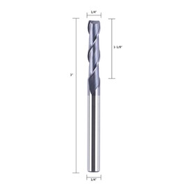 SpeTool - Fresa de extremo de carburo extralarga (3 pulgadas) con revestimiento TiAlN HRC55 en espiral, punta CNC de corte ascendente