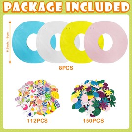 Angenster Easter Crafts for Kids, DIY Easter Wreath Front Door Easter Art & Craft Kit for Kids with Easter Wreath and Stickers, Cute Easter Garland for Easter Activities Party Decoration (Style B)