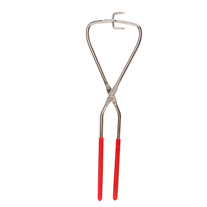 2pcs Dipping Tongs Red Handle Stainless Steel Easy Cleaning Stable