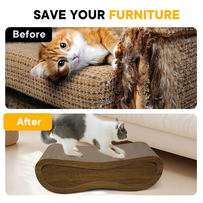 Viraagyiyou 2 in 1 Cat Scratcher Lounge, Premium Cat Scratching