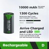 BEVIGOR Rechargeable D Batteries, High Capacity 10000mAh NiMH D Cell