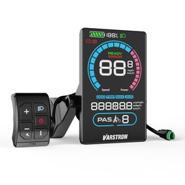 Varstrom E-Bike Display CAN Protocol - VD618 3.5" LCD Ebike Screen for BAFANG CAN Bus Mid Motor EBike Computer Panel with 5PIN Male Triangle Connector for Ebike Conversion Kit