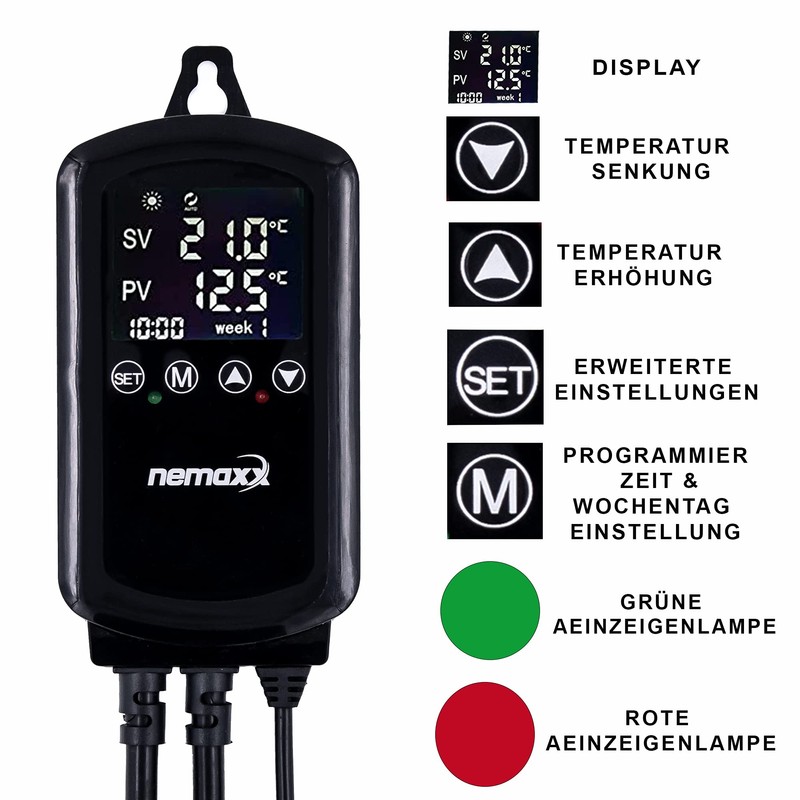 NEMAXX® NTP16 Digital Programmable 230 V Temperature Controller with NTC