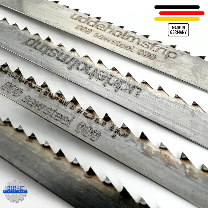 Band saw blades with hardened tooth tips, 1070-2500 mm, width