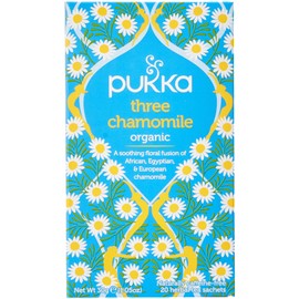 Pukka Herbs Three Chamomile, Organic Herbal Tea, Total 80 Tea bags, 120 g, (Pack of 4)