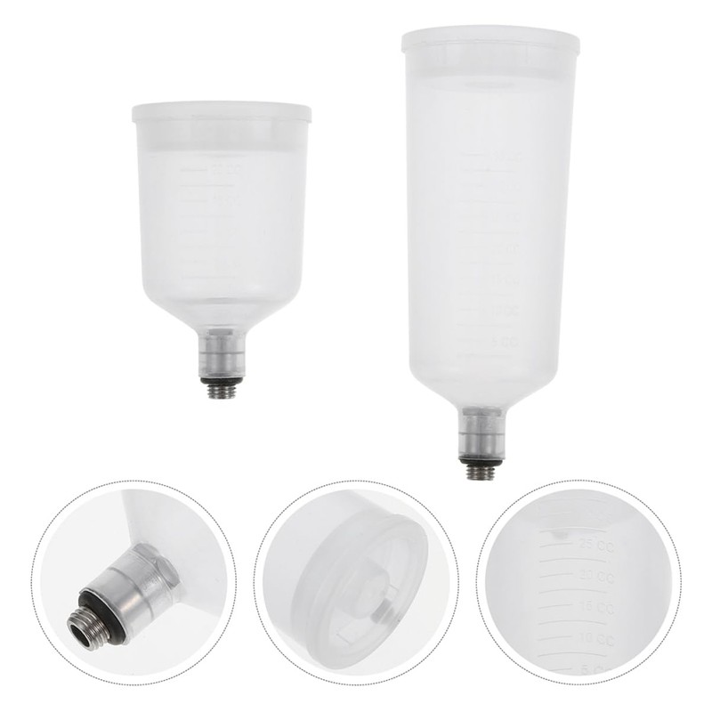 Hohopeti 4pcs Split Replaceable Airbrush Cups Clear Plastic Paint Containers