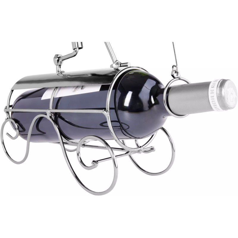 BRUBAKER Wine Bottle Holder 'Fisherman Catching Fish' - Metal Sculpture