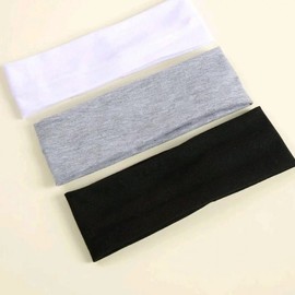 6cm Wide Simple Solid Color Sports Yoga Headband for Running and Sweat Absorption One Size / Gray [Headband] 15ea
