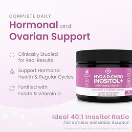Inositol Supplement Myo And Chiro Powder Plus Folate Vitamin Ratio Hormone Balance Healthy Ovarian Support For Women Day Supply