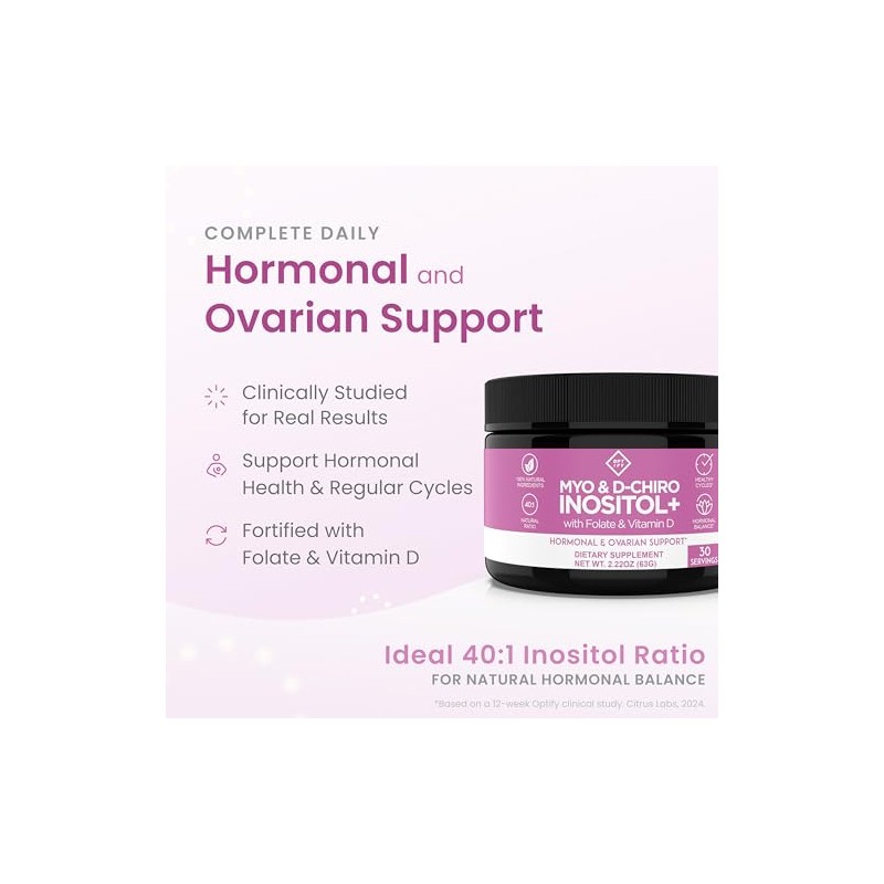Inositol Supplement Myo And Chiro Powder Plus Folate Vitamin Ratio