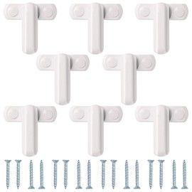Kinstecks 8pcs Sash Jammer Strong Zinc Shape Alloy Additional Safety Clasps Sash Blocker Jammer for Various UPVC/PVC Doors and Windows and Home Security White
