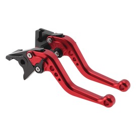 TUCKBOLD Short Brake Clutch Levers for Triumph Trident 660 2021-2024 6 Positon Adjustable Motorcycle Handlebar Brake Lever Aluminum Alloy Solid Red 1 Pair