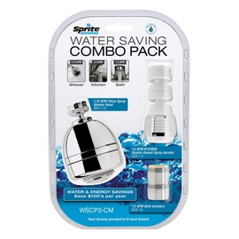 Sprite Showers WSCP2 Water Saving Combo Pack Additional Showerhead Options, Chrome