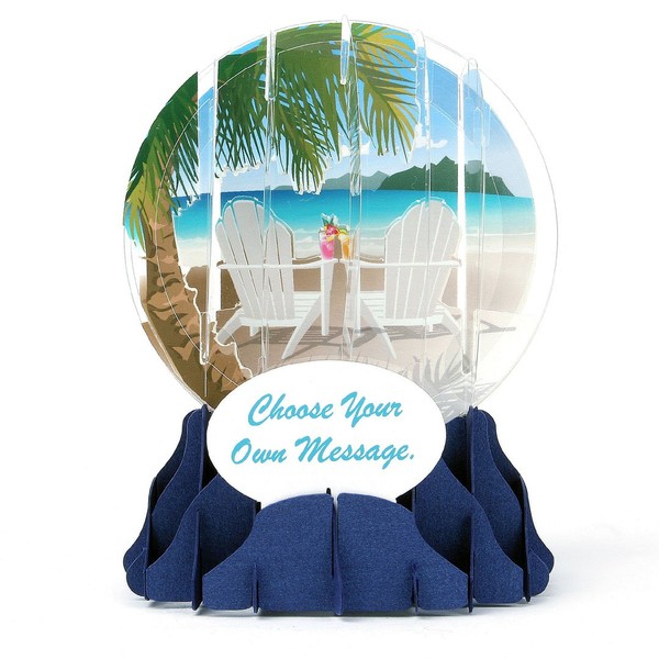 3D Snow Globe - BEACH - All Occasion Card