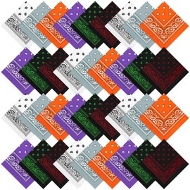 KUTTOR 36 Pcs Bandanas Paisley Bulk Polyester Bandanas Cowboy Unisex Print Head Wrap Scarf Headband Handkerchief
