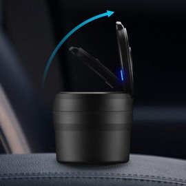 jingfei Portable Ashtray with LED Light Cup Holder Ash for Car Smokeless Ashtrays Car Accessories,Black+Orange