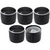 6mm Splined Hole Black Aluminium Amplifier/HiFi Control Knob Pack of