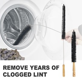 AOGYikang Dryer Vent Cleaner Brush Kit - 15 inch and 27.5 inch Clothes Dryer Lint Vent Trap Cleaning Brush, 380mm and 700mm Flexible Lint Remove for Household Dust Cleaning