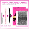 VEYESBEAUTY Lash Clusters Eyelashes Cluster Lashes Extensions 3D Layered Lash