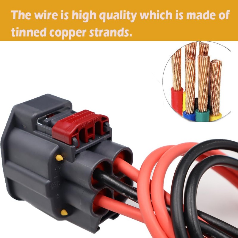 4-Way Radiator Cooling Fan Connector Compatible with 2013-2018 Ram 1500