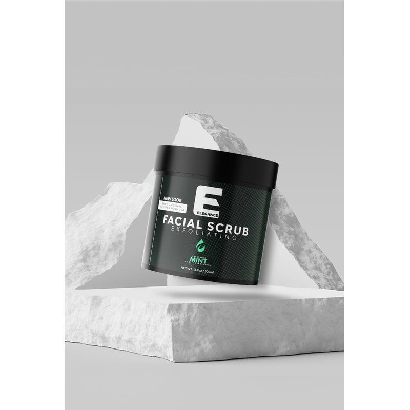 Exfoliante facial natural E Elegance de 9 oz con menta