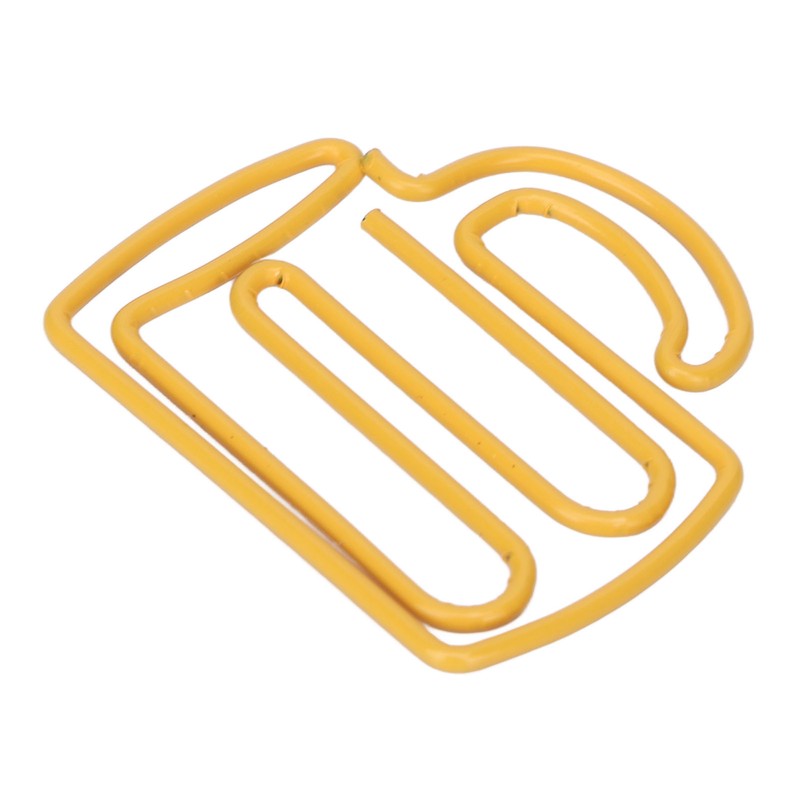 100Pcs Cute Paper Clips Yellow Cup Style Strong Metal Exquisite