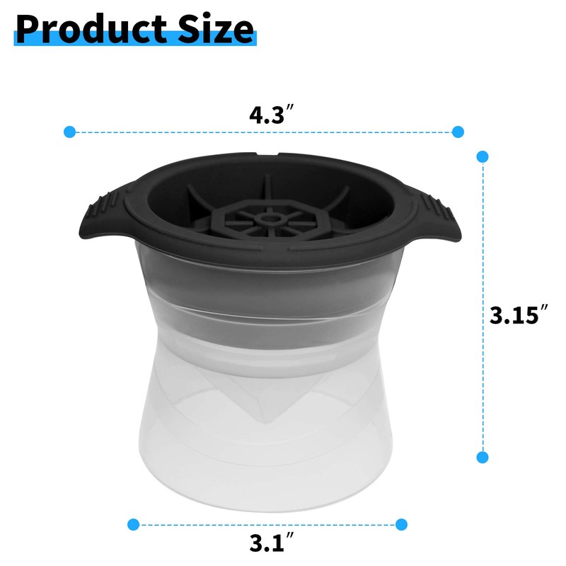Meetall 2 Pack Diamond Shape Ice Cube Mold for Whiskeys,Cocktails