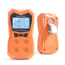 Gas Detector, 4 Gas Alarms for CO, O2, H2S and LEL, Multi Gas Leak Detector (Vibration, Visual, Audible) with High Sensitive Sensor, Rechargeable Gas Monitor with 16H Long Battery Life, IP65